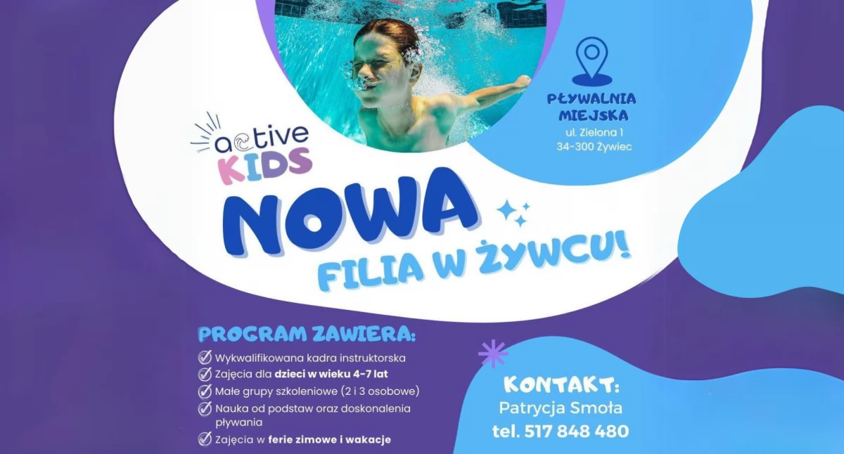 Pływanie, ACTIVE lokalizacja zajęć pływania pływalnia miejska Żywcu! - zdjęcie, fotografia