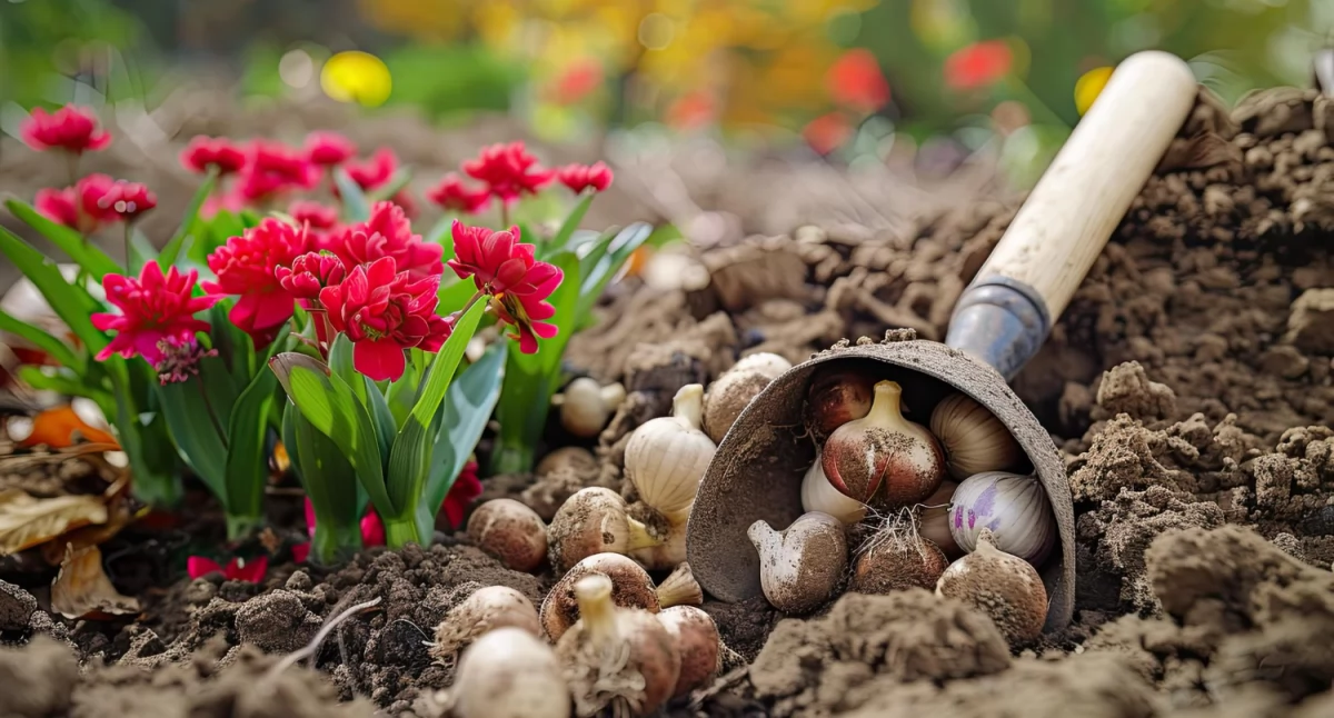 Materiał zewnętrzny, sadzić cebulki tulipanów jesienią cieszyć pięknymi tulipanami wiosną - zdjęcie, fotografia