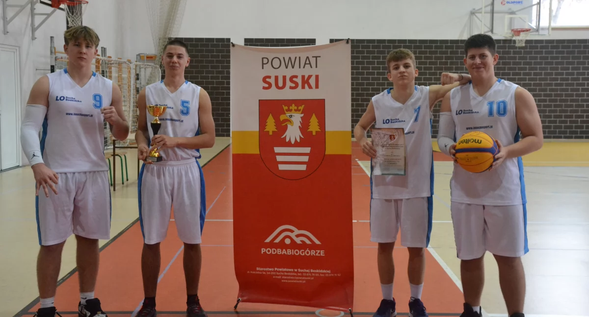 Sport szkolny, Komplet zwycięstw zasłużony triumf chłopców suskiego koszykówkę - zdjęcie, fotografia