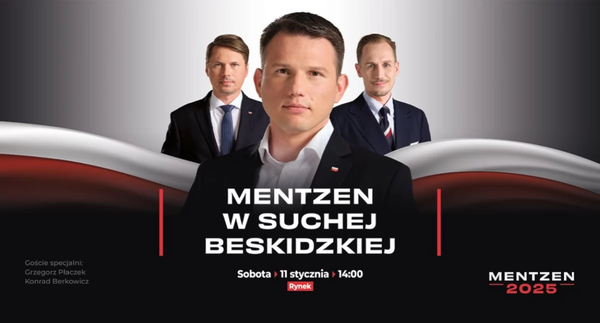 Wybory, kampania wyborcza Sławomir Mentzen odwiedzi Suchą Beskidzką - zdjęcie, fotografia