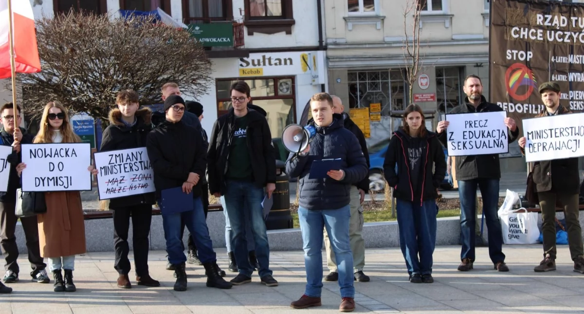 Polityka, Manifestacja Młodzieży Wszechpolskiej Suchej Beskidzkiej - zdjęcie, fotografia