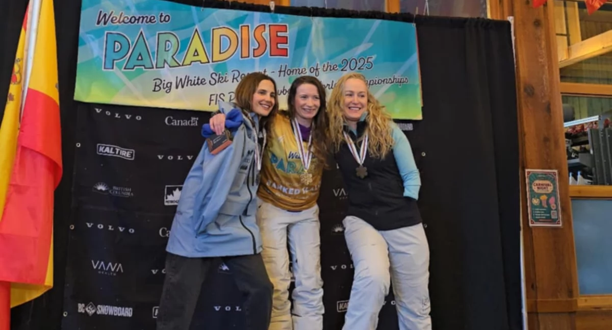Sporty zimowe , Drobna medalistką mistrzostw świata parasnowboard - zdjęcie, fotografia