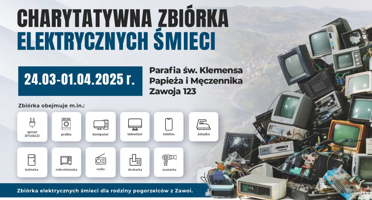 Pomoc społeczna, Oddaj elektroodpady wesprzyj poszkodowanych pożarze - zdjęcie, fotografia