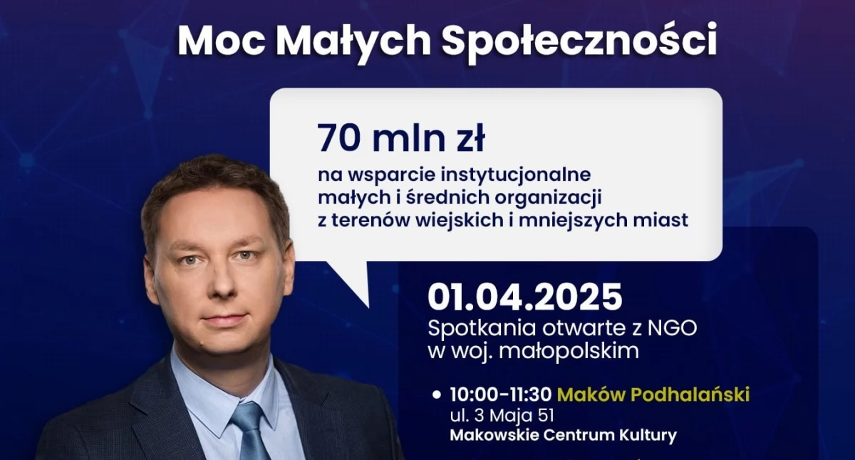 Informacje urzędowe, Zaproszenie spotkanie informacyjne programu Małych Społeczności - zdjęcie, fotografia
