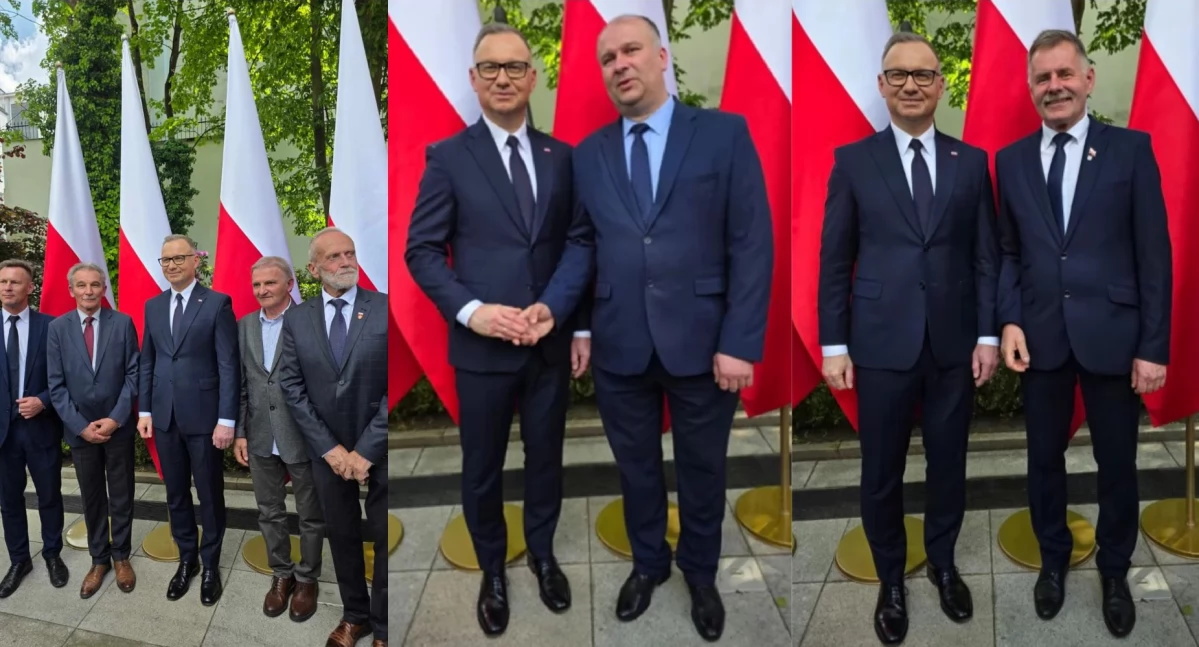 Polityka, Samorządowcy powiatu suskiego uroczystości Pałacu Prezydenckim - zdjęcie, fotografia