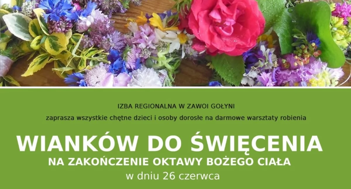 Folklor i Tradycje , Warsztaty plecenia wianków Zawoi Gołyni - zdjęcie, fotografia