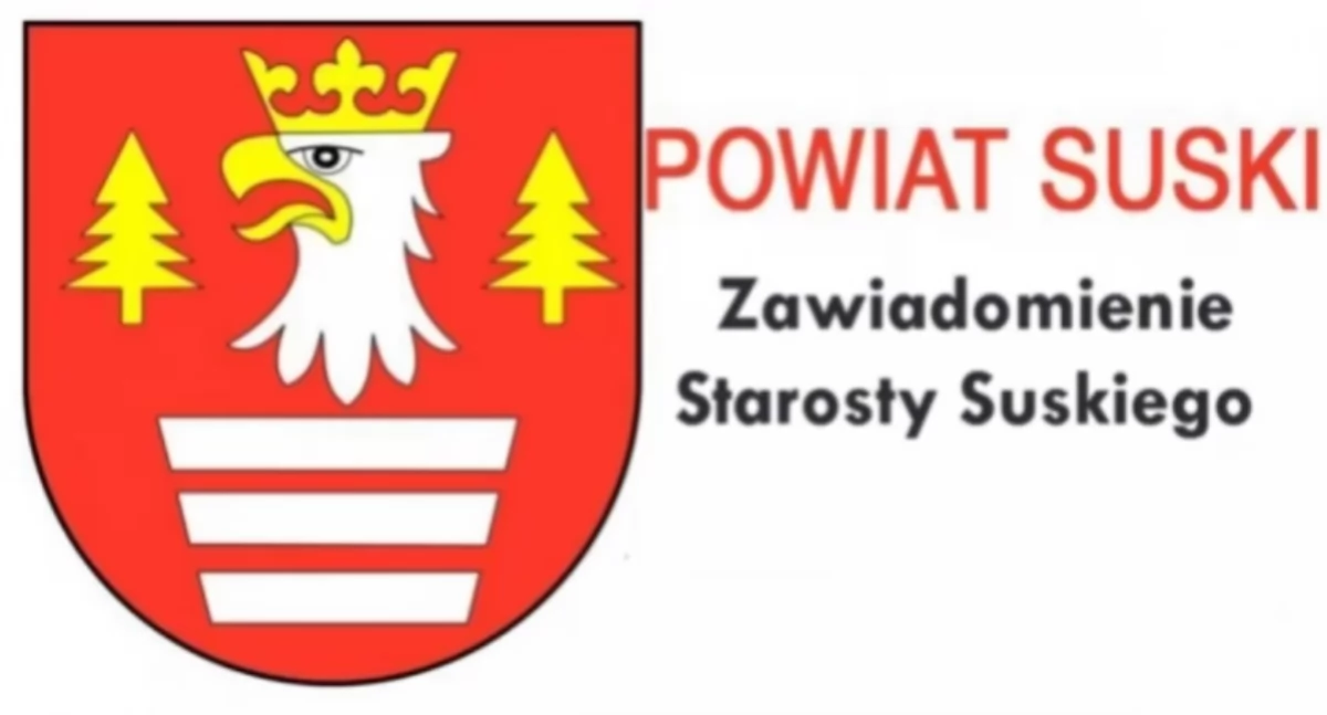 Informacje urzędowe, Zawiadomienie Starosty Suskiego - zdjęcie, fotografia