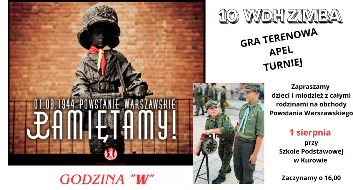 Historia, Harcerze Kurowa zapraszają Uczcijmy Godzinę „W” apelem sportem! - zdjęcie, fotografia