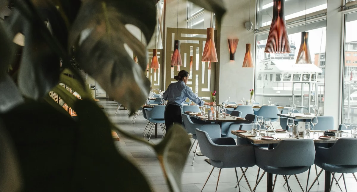 Materiał zewnętrzny, dopasować meble wystroju restauracji - zdjęcie, fotografia