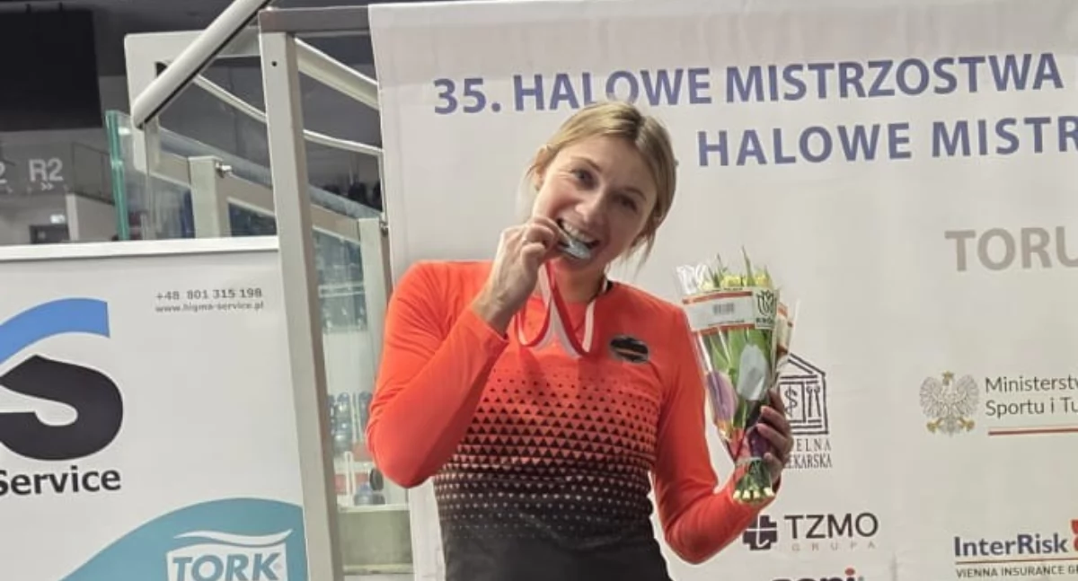 Lekkoatletyka, Katarzyna Trzop Kukla podium mistrzostw Polski Masters Toruniu - zdjęcie, fotografia