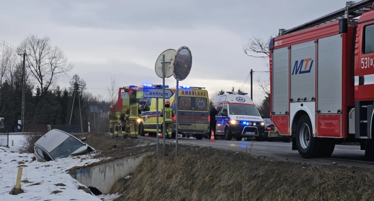 Wypadki drogowe, Zdarzenie drogowe Kojszówce - zdjęcie, fotografia