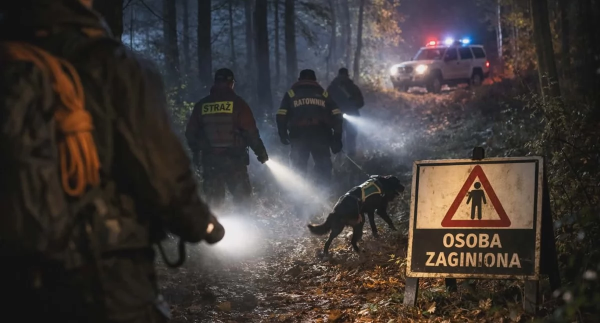 Z remizy, Nocne poszukiwania Białce Strażacy policja ścigali zaginionego latka - zdjęcie, fotografia