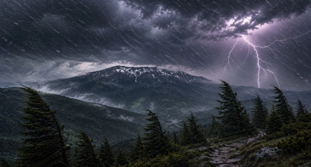 Materiał zewnętrzny, Ostrzeżenie meteorologiczne powiatu suskiego - zdjęcie, fotografia