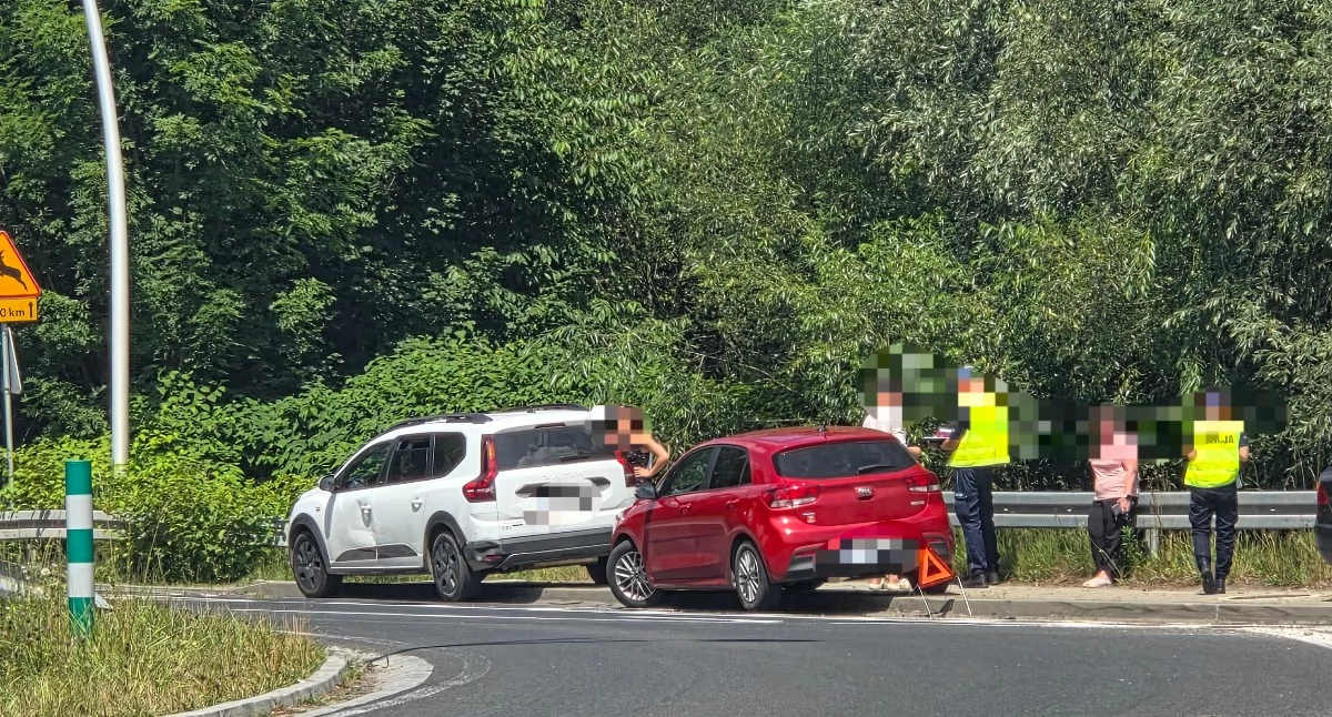 Wypadki drogowe, Kolizja Suchej Beskidzkiej - zdjęcie, fotografia