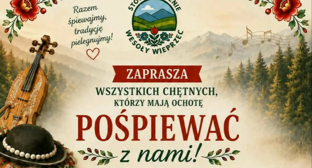 Folklor i Tradycje , Wspólne śpiewanie Wieprzcu Góralskie melodie warsztaty poczęstunek - zdjęcie, fotografia