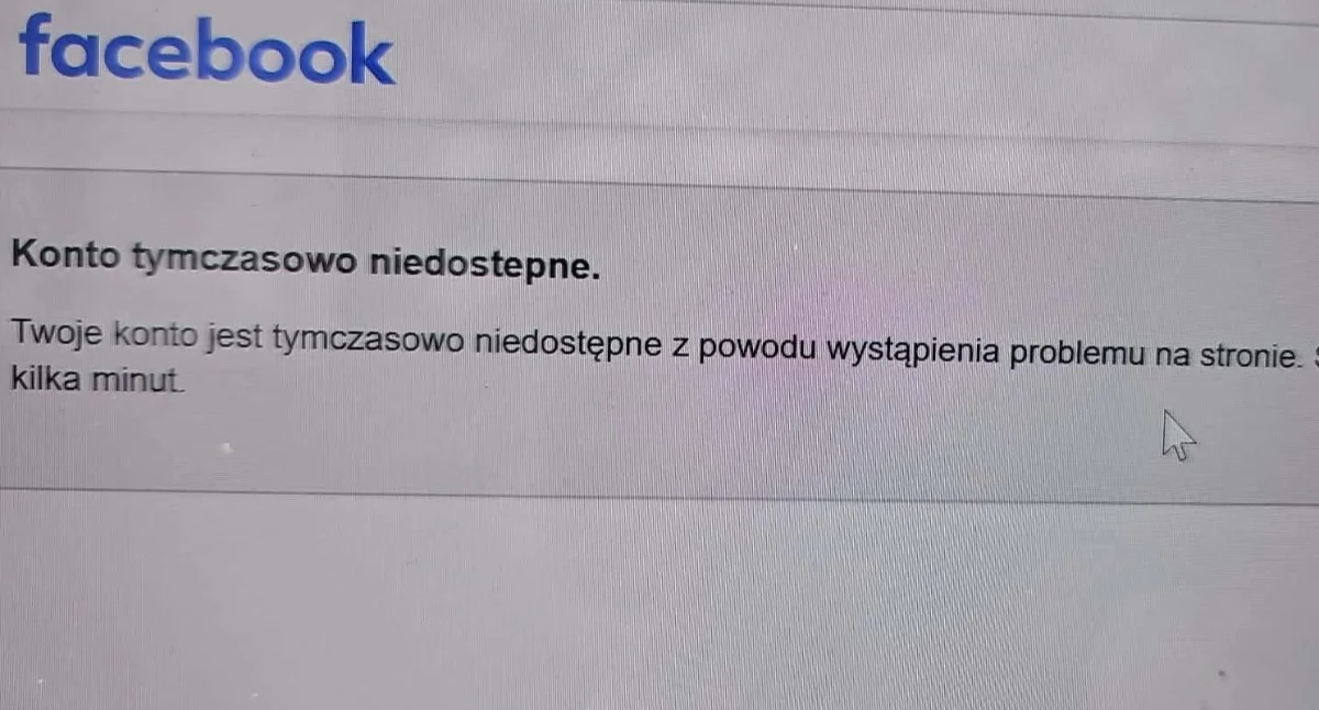Nasze sprawy, Awaria Facebooka - zdjęcie, fotografia