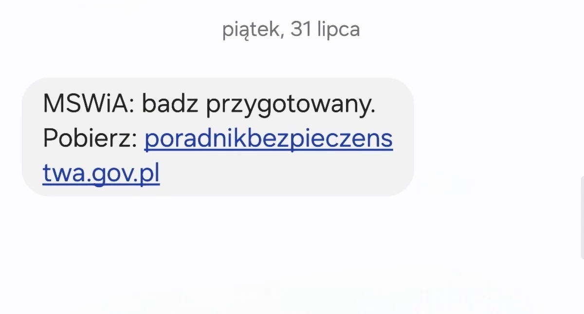 Nasze sprawy, Nietypowy Alert telefonach Polaków - zdjęcie, fotografia