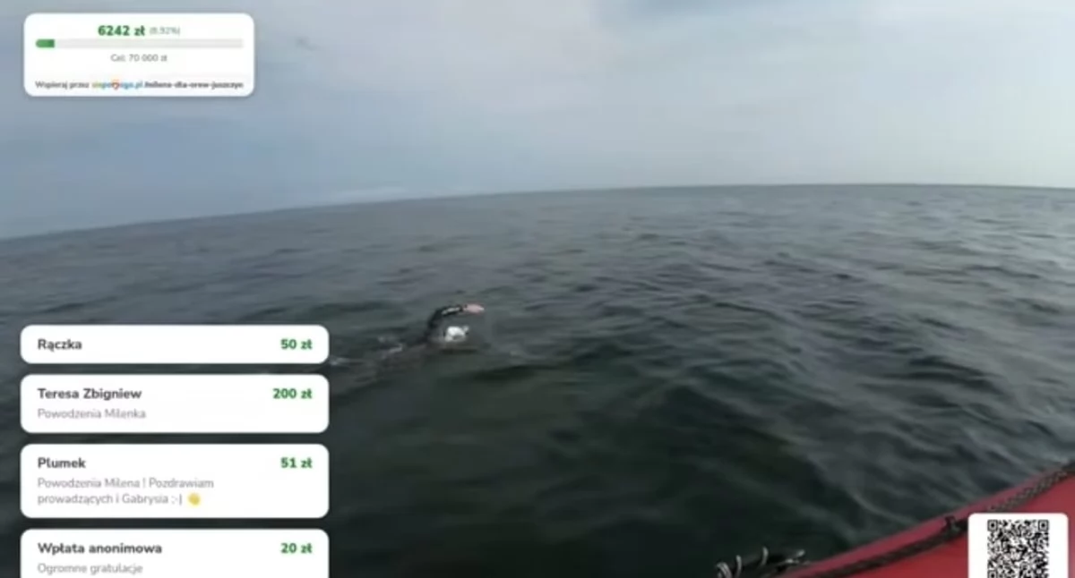Nasze sprawy, Milena Łazarz płynie! przeprawa Gdyni Juszczyn - zdjęcie, fotografia