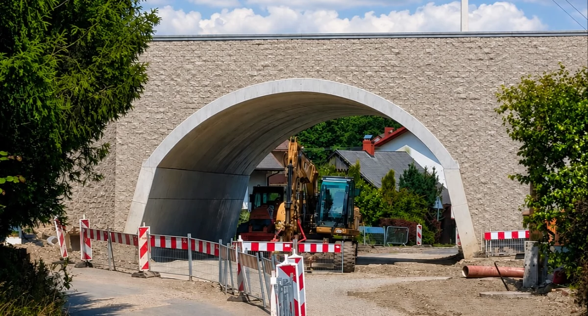 Drogi i Transport, Przerwa przejazdach przez tunel Lachowicach czasowo zamkniętej drogi - zdjęcie, fotografia