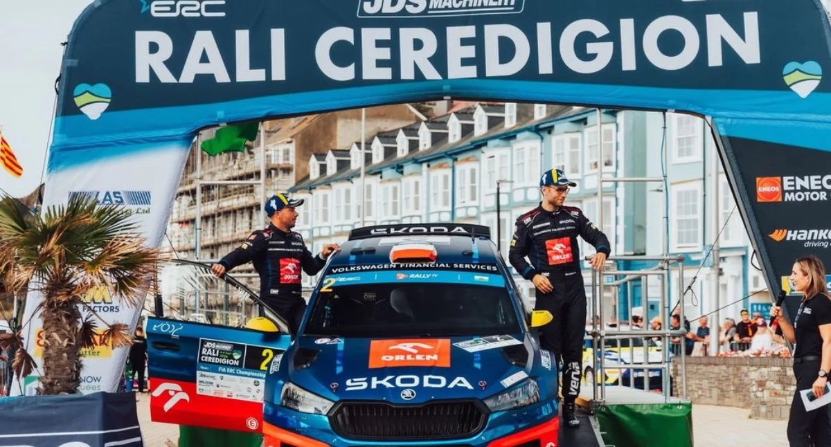 Motosport, Marczyk Szymon Gospodarczyk podium Rajdu Ceredigion - zdjęcie, fotografia