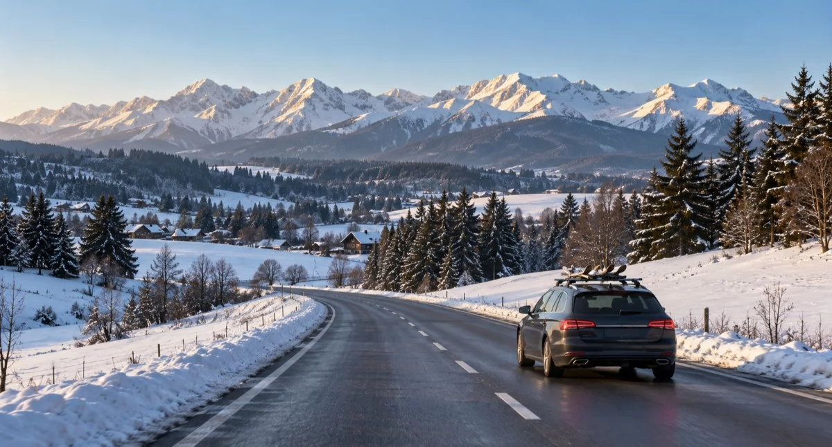 Materiał zewnętrzny, Suchej Beskidzkiej wyskoczyć narty Tatry spędzić weekendu korkach - zdjęcie, fotografia