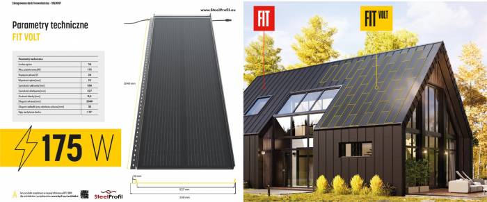 SOLROOF - Dach panele fit volt z parametrami