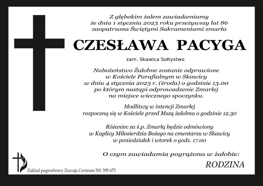 CZESŁAWA PACYGA