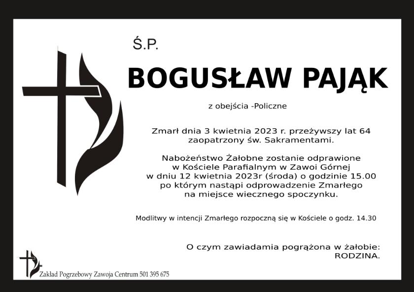 BOGUSŁAW PAJĄK