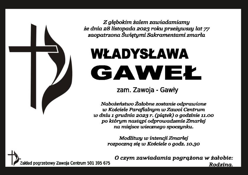 WŁADYSŁAWA GAWEŁ