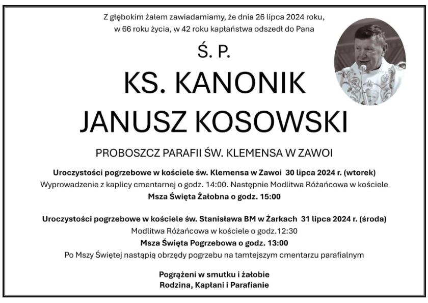 KS.  KANONIK JANUSZ  KOSOWSKI