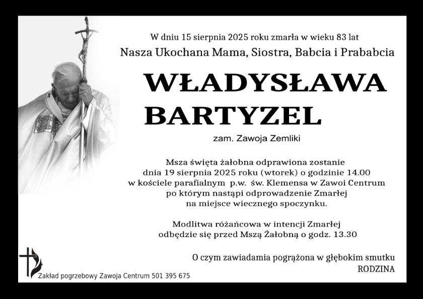 WŁADYSŁAWA BARTYZEL
