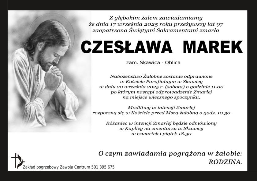 CZESŁAWA MAREK