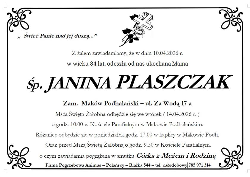 JANINA PLASZCZAK