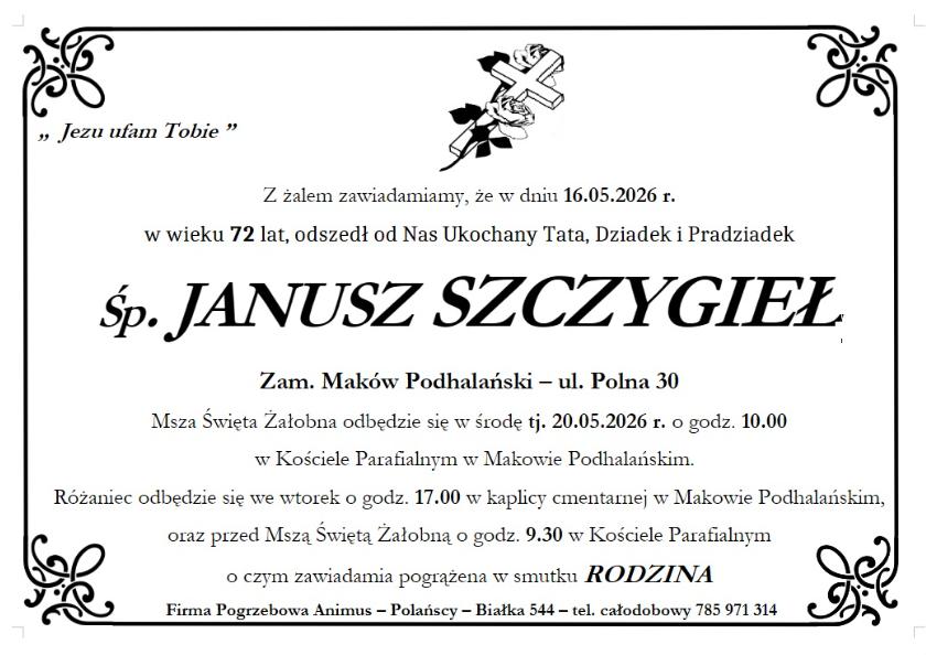 JANUSZ SZCZYGIEŁ 