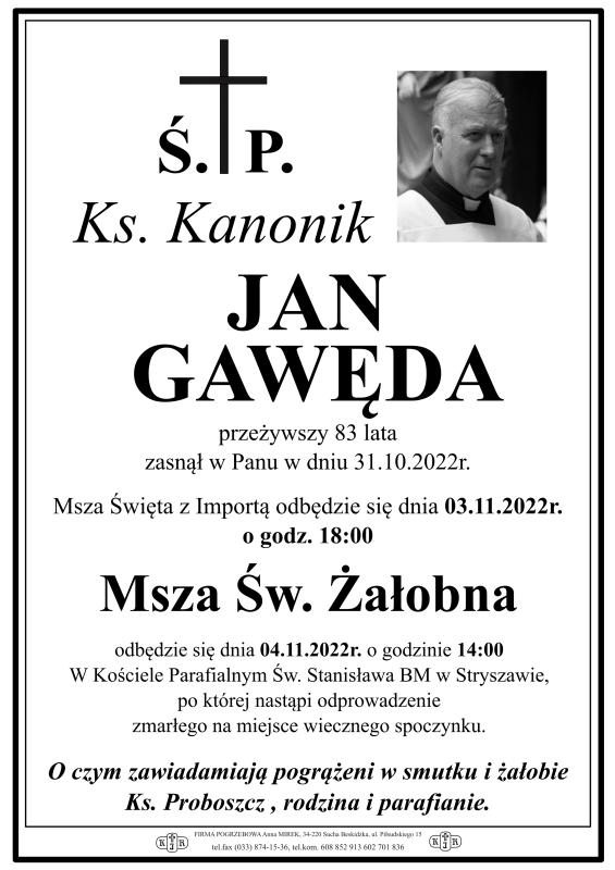 ks. kan. Jan  Gawęda