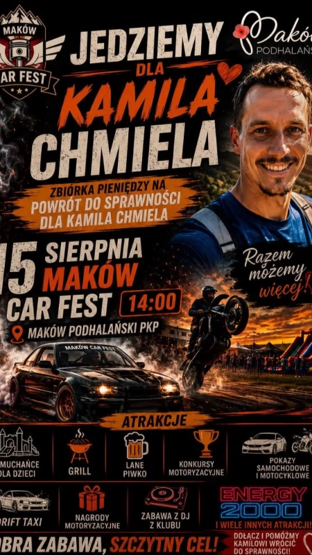 Maków Car Fest pojedzie dla Kamila Chmiela. Motoryzacyjne święto połączone z pomocą