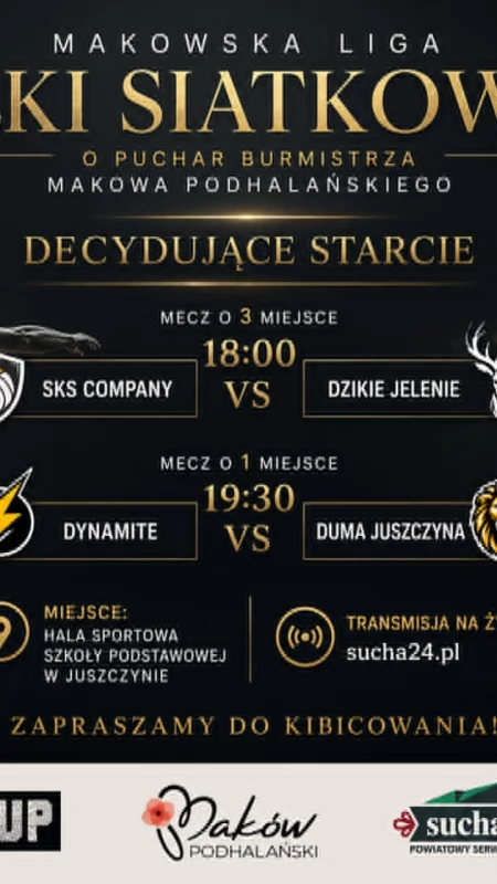 Dynamit zagra z Dumą Juszczyna o triumf w Makowskiej Lidze Piłki Siatkowej o Puchar Burmistrza Makowa Podhalańskiego