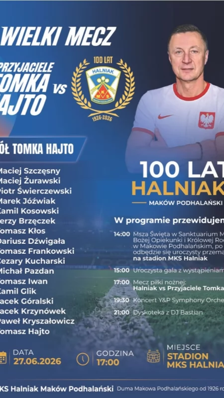Gwiazdy polskiej piłki zagrają dla 100-letniego Halniaka