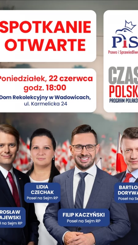 Czwórka posłów PiS zaprasza do Wadowic
