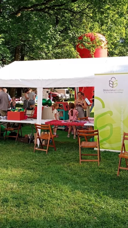 Biblioteka przenosi się do parku! Literackie atrakcje podczas Dni Ziemi Suskiej 2026