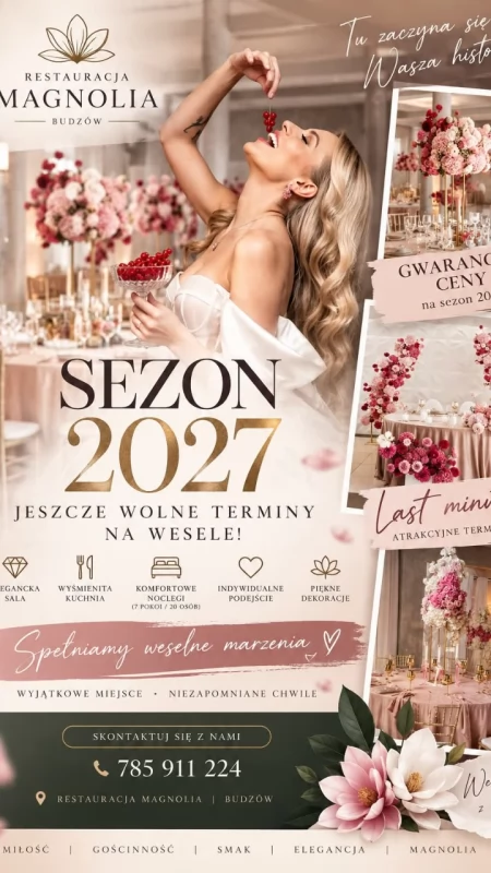 Wesele w 2027 roku? Restauracja Magnolia w Budzowie zaprasza narzeczonych