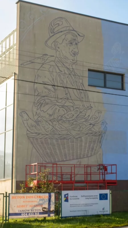Powstaje pierwszy mural w gminie Stryszawa! Kogo zobaczymy na ścianie przy Szkole Podstawowej?