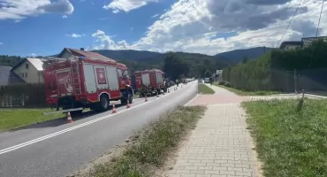 Zdarzenie drogowe z udziałem samochodu i rowerzysty w Białce